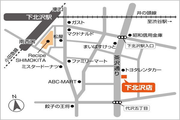 東京巻き爪補正店 下北沢本店地図